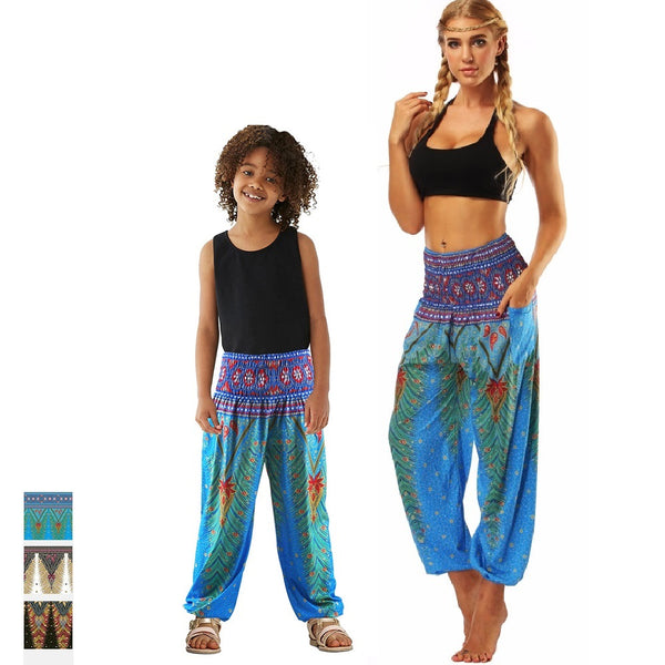 Kid Loose Harem Pant | Peacock feather Bloomers