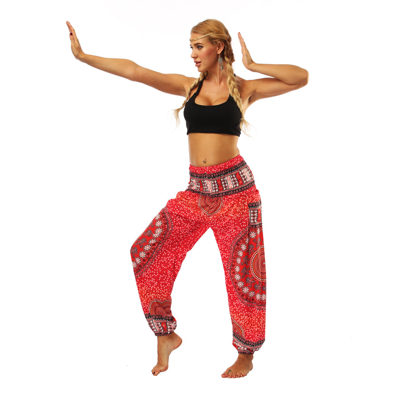 Women's straight Loose Harem Pant - Round Mandala bloomers