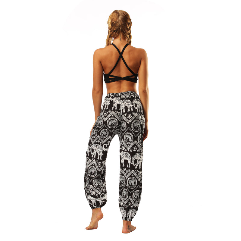 Women's straight Loose Harem Pant - Thai Elephants bloomers