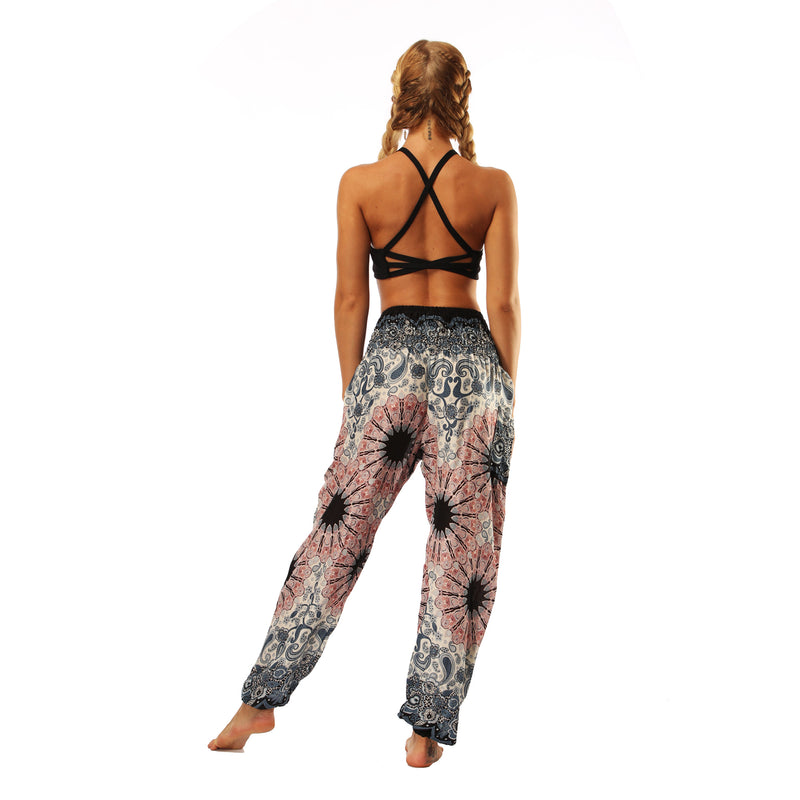 Women's straight Loose Harem Pant - Thai Sunflowers bloomers