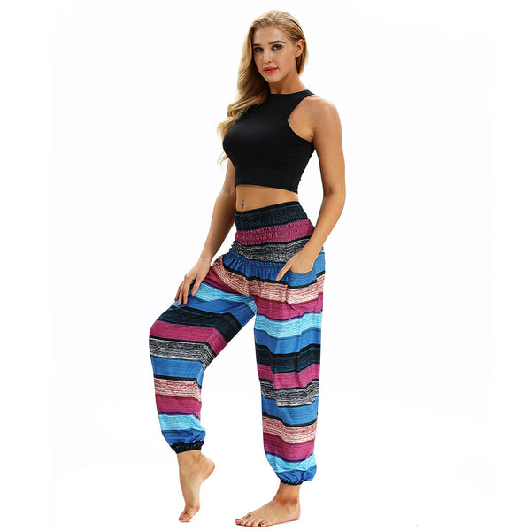Women's straight Loose Harem Pant - Round Circles bloomers