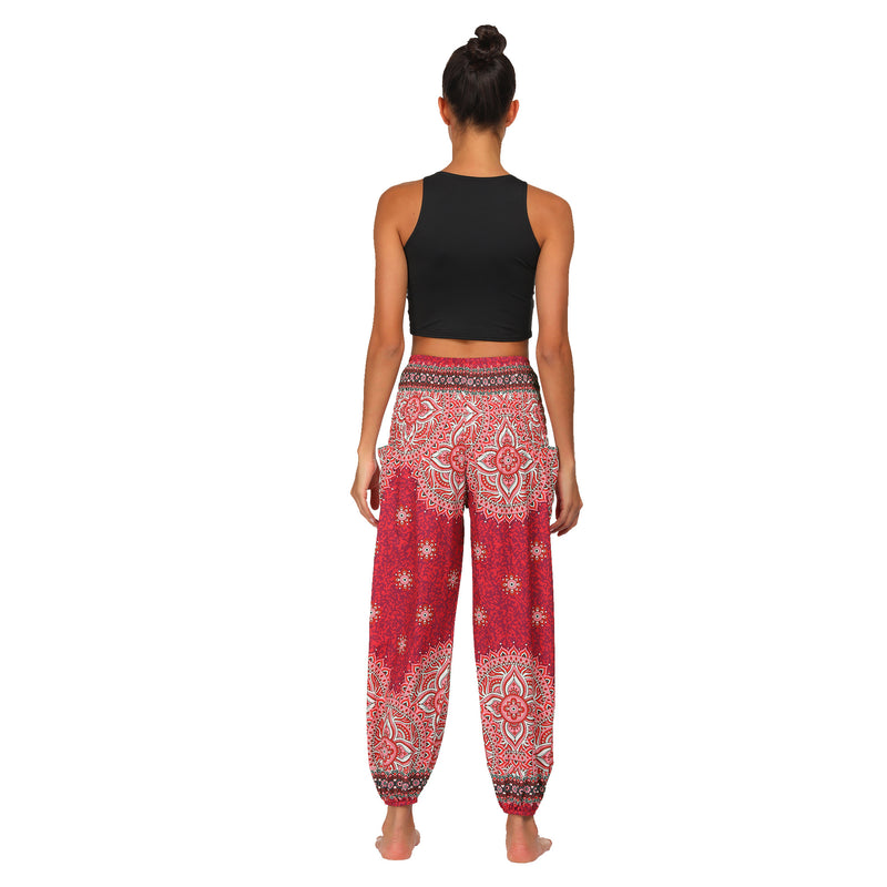 Women's straight Loose Harem Pant - Mandala florals bloomers