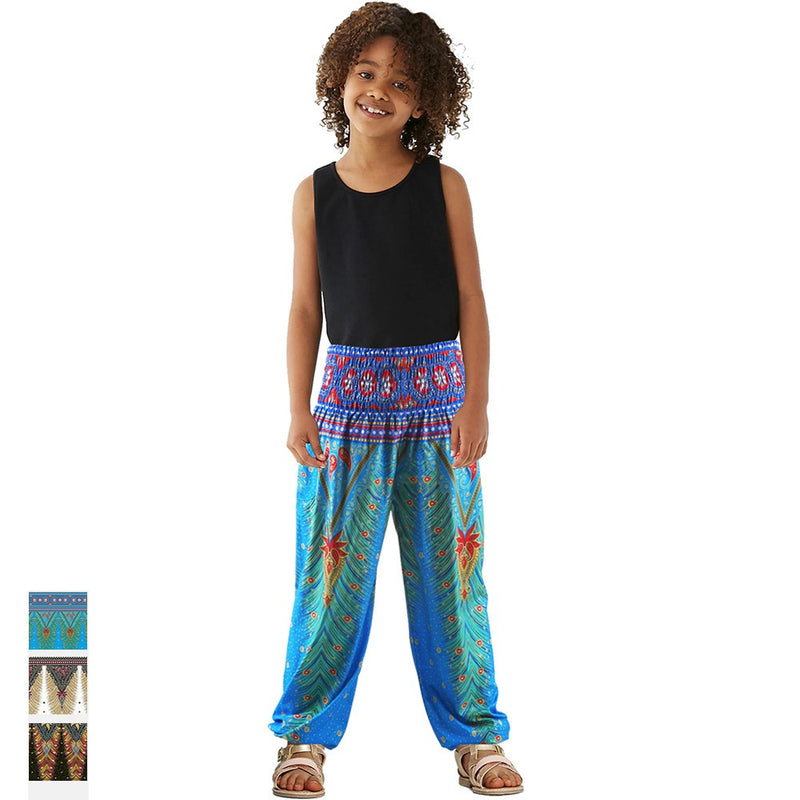 Kid Loose Harem Pant | Peacock feather Bloomers