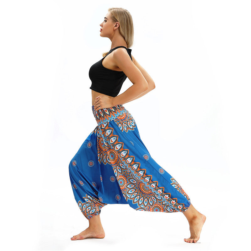 Women's Baggy Harem Pant - Mandala Floral