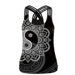 YINYANG ZEN Mandala Women's Tank Tops Tai Chi Spagehtti Vest