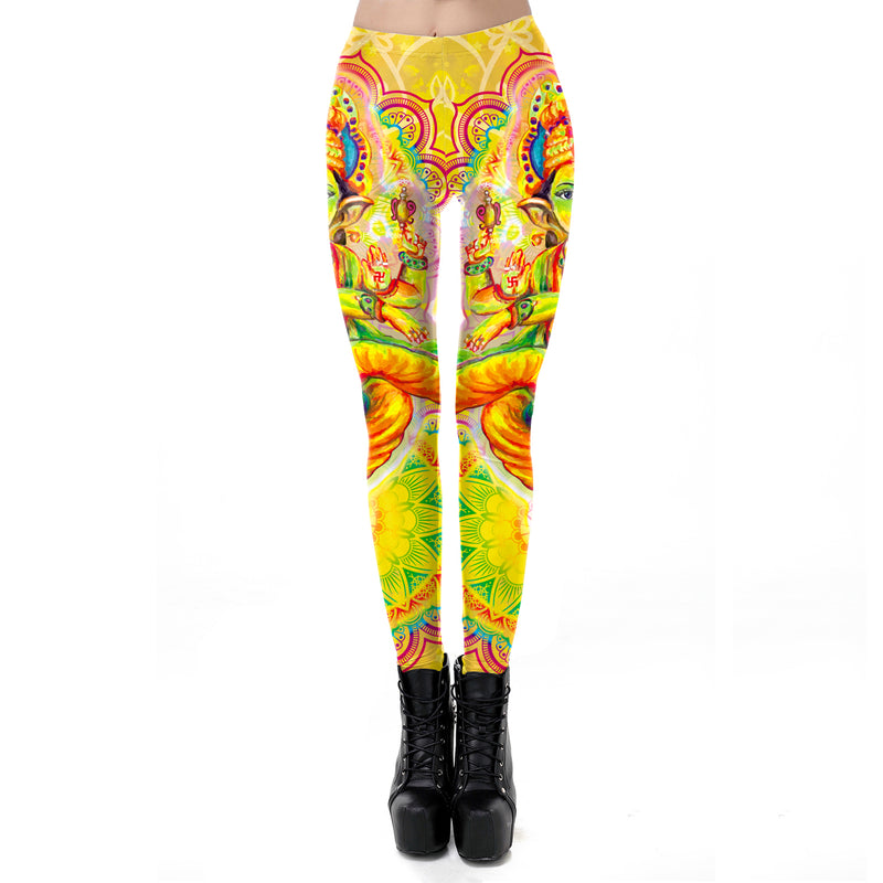 YogaHarem Women's Leggings Seven Chakra Mandala Leggings