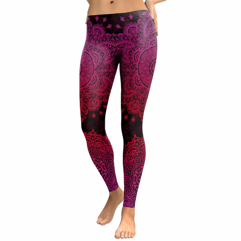 Womens Yoga Leggings - Purple Mandala