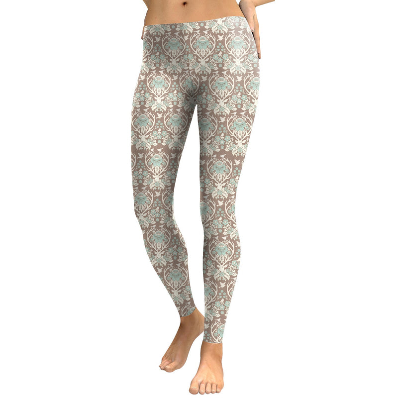 Women's Yoga Leggings - Floral Elk