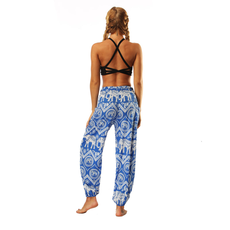 Women's straight Loose Harem Pant - Thai Elephants bloomers