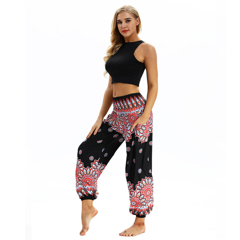 Women's straight Loose Harem Pant - Sunflowers bloomers