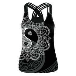 YINYANG ZEN Mandala Women's Tank Tops Tai Chi Spagehtti Vest