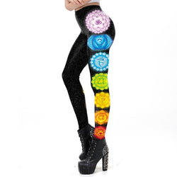 YogaHarem Women's Leggings Seven Chakra Mandala Leggings