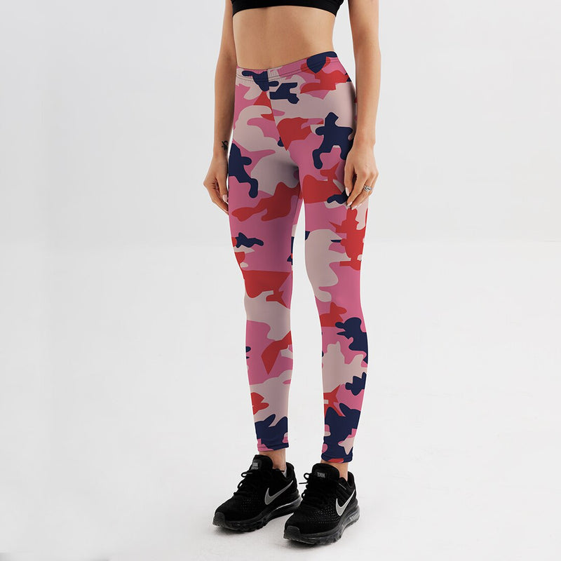 Fuchsia Pink Camouflage Workout Pants, Yoga Leggings For Women Camo Hi –  Starcove Fashion