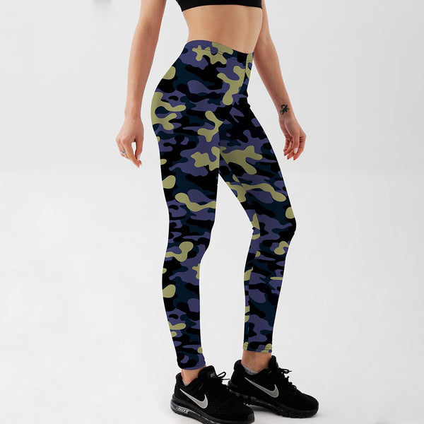 YogaHarem Women's Leggings Camouflage Printed Workout Fitness Leggings