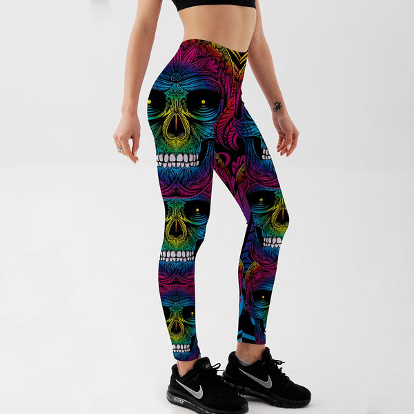 Women's Leggings Colorful Skull Pants