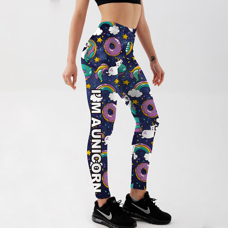 Women's Leggings Cute Donuts Unicorns Printed Plus Size