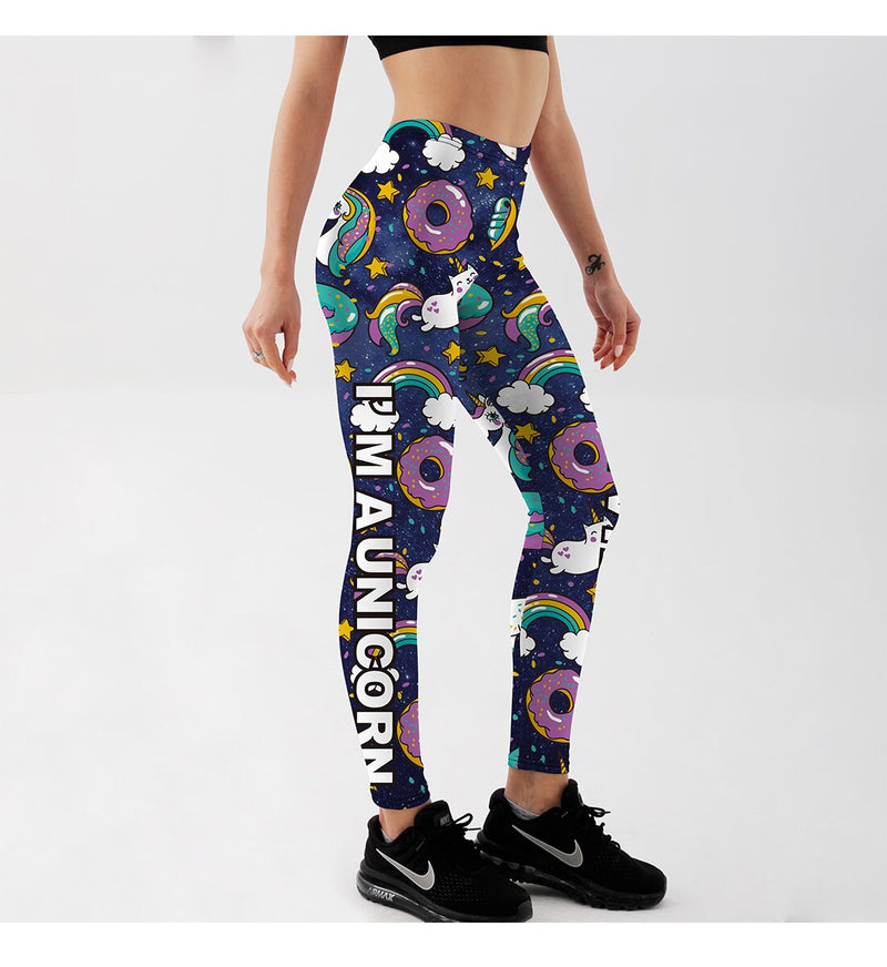 Women's Leggings Cute Donuts Unicorns Printed Plus Size