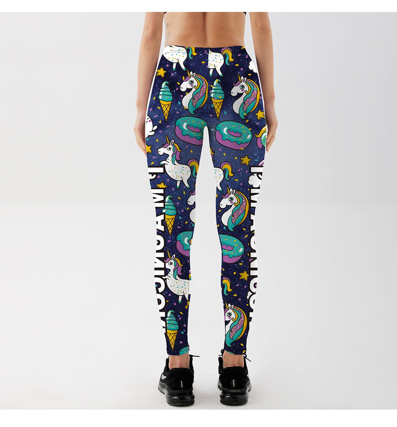 Women's Leggings Cute Donuts Unicorns Printed Plus Size