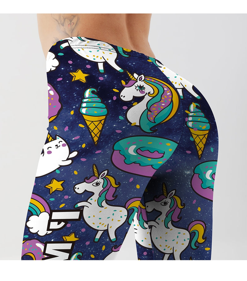 Women's Leggings Cute Donuts Unicorns Printed Plus Size