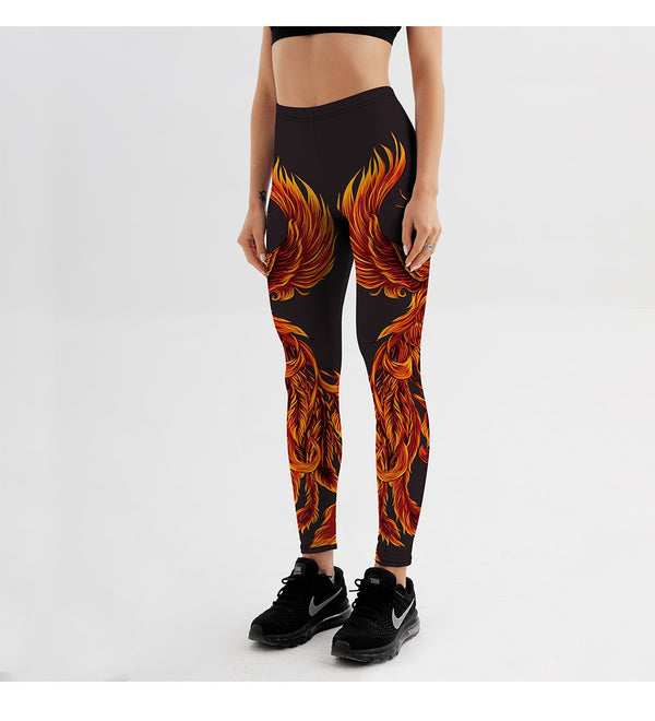 YogaHarem Women's Leggings Fire Phoenix Fitness Workout